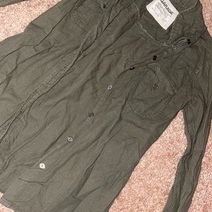 Olive green button up